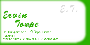 ervin tompe business card